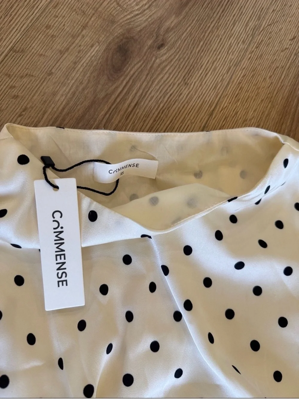 Commense White and Black Polka Dot Blouse with skirt - Picture 2 of 5